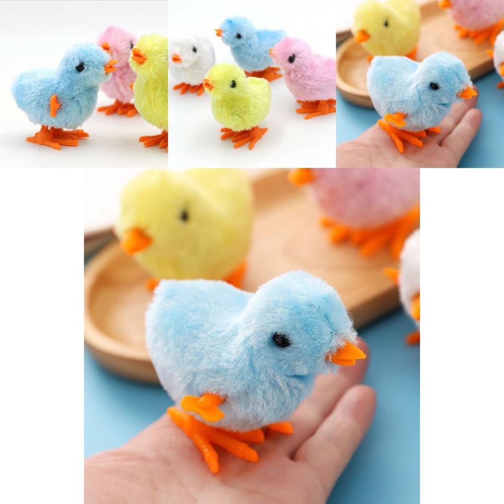 Fluffy Wind-up Chicken Dance Clockwork Plush Kids Toy