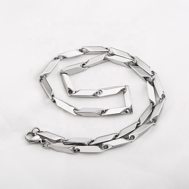 Hot Selling Punk Fashion Simple Men/Women Stainless Steel Prismatic Link Necklaces
