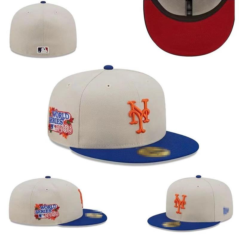 Embroidered baseball cap, flat brim cap, American four major league sports team Dodgers and Yankees baseball cap 7(55.8cm)