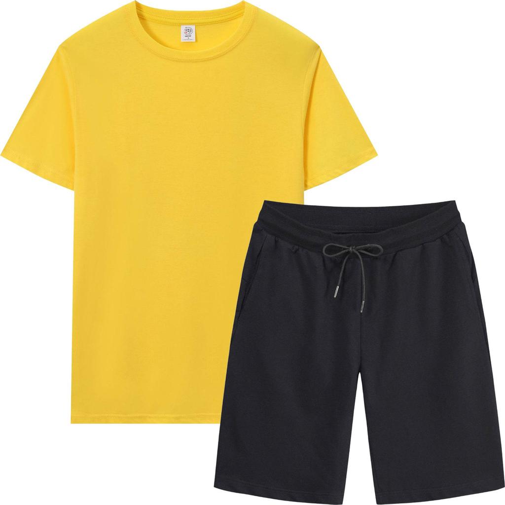 Men's Summer Sports Casual T-Shirt & Shorts Set - Breathable, Loose Fit, Short-Sleeved, Round Neck