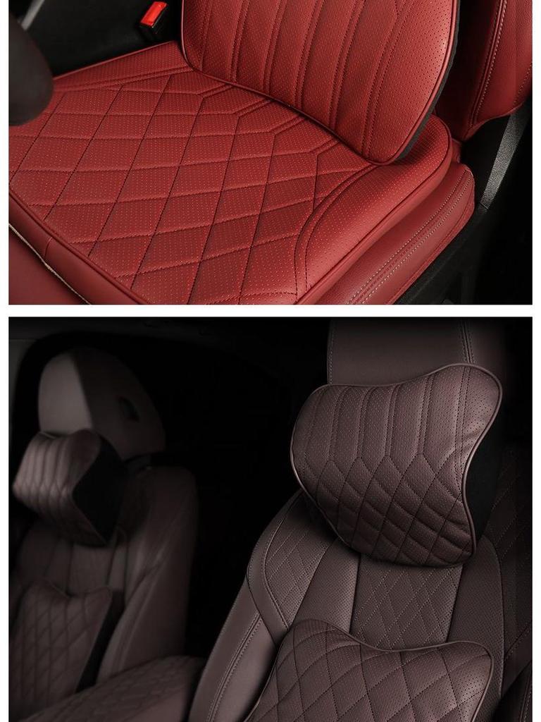 Universal Car Neck and Lumbar Pillow Set for BMW & Mercedes-Benz: Soft Memory Foam Support