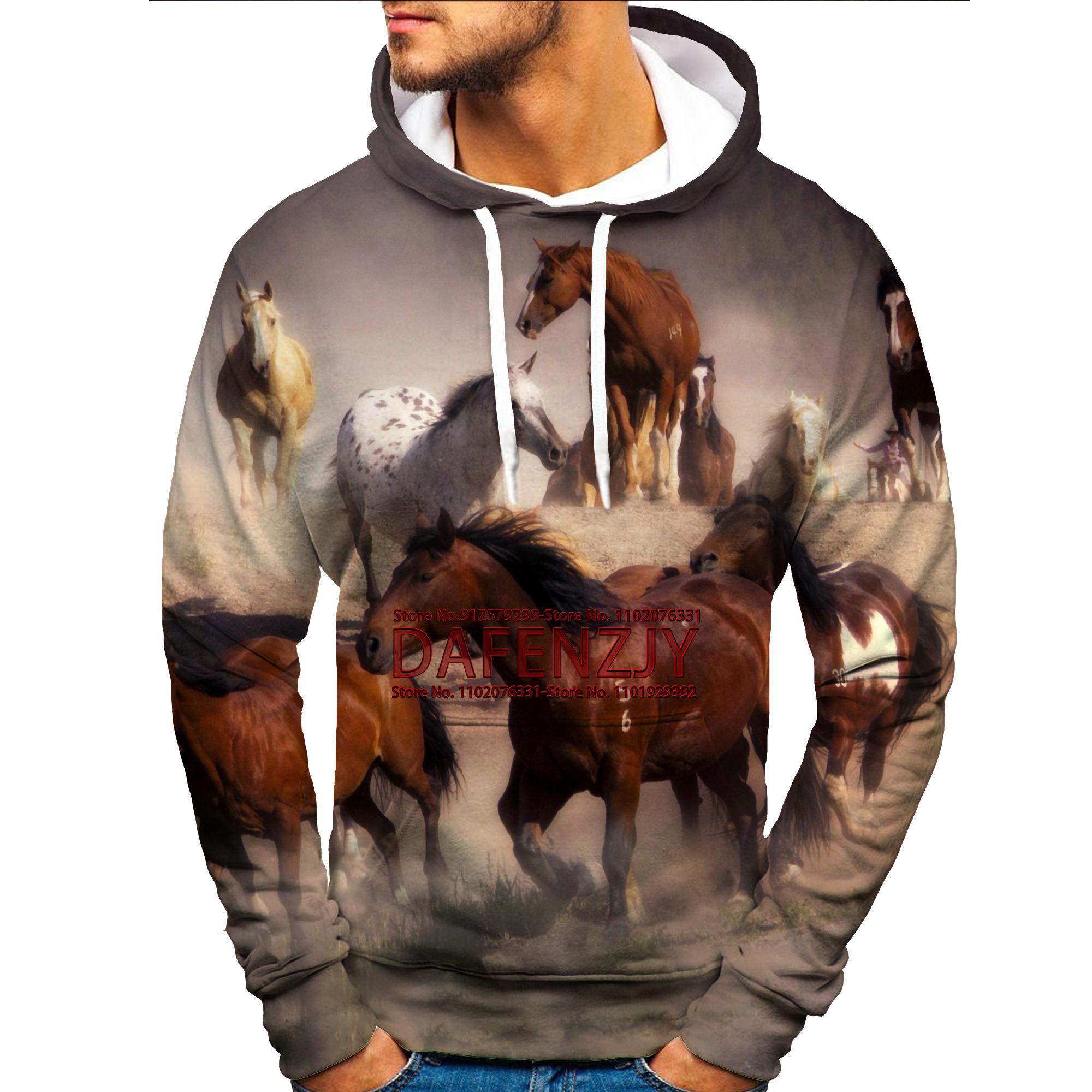 

Дикие лошади бегут ночью 3D принтованные толстовки унисекс крутой свитер с принтом животных толстовка мужской уличный свитер XXL