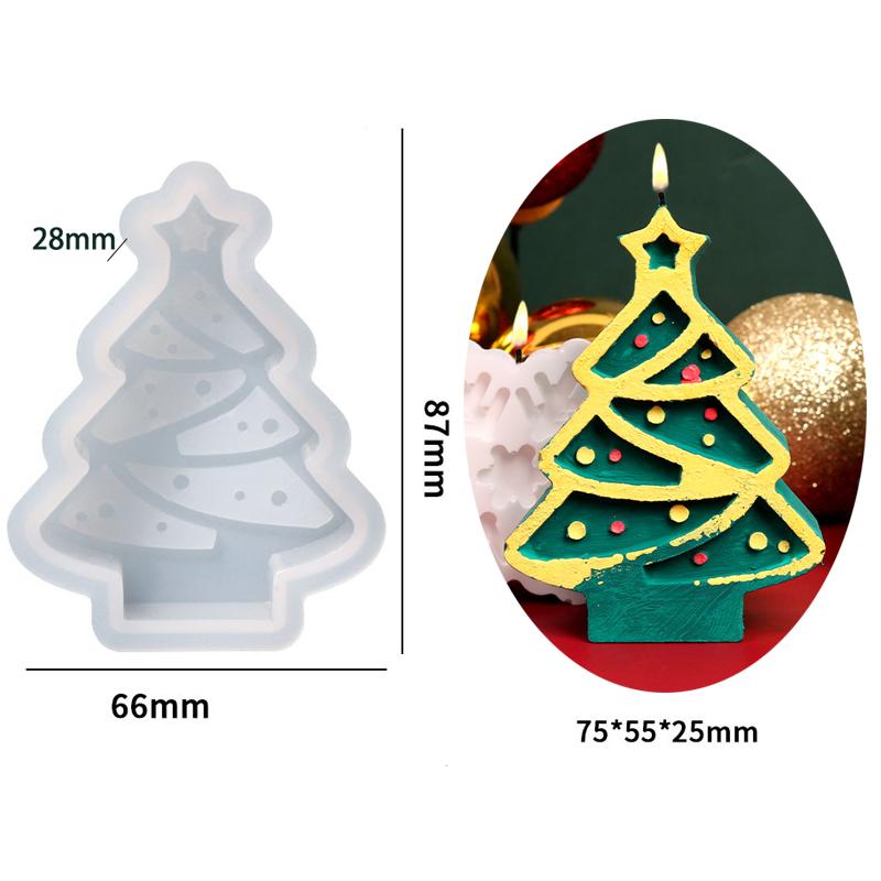 Beautiful Snowflake Silicone Candle Mold Multi Style Christmas Tree Gypsum Resin Soap Ice Chocolate Baking Mould Home Decor Gift