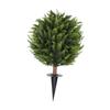 Artificial Topiary Ball Trees with Ground Spike Decoration Greenery 23.6inch Height Fake Shrubs Outdoor Plants for Gazebo Yard