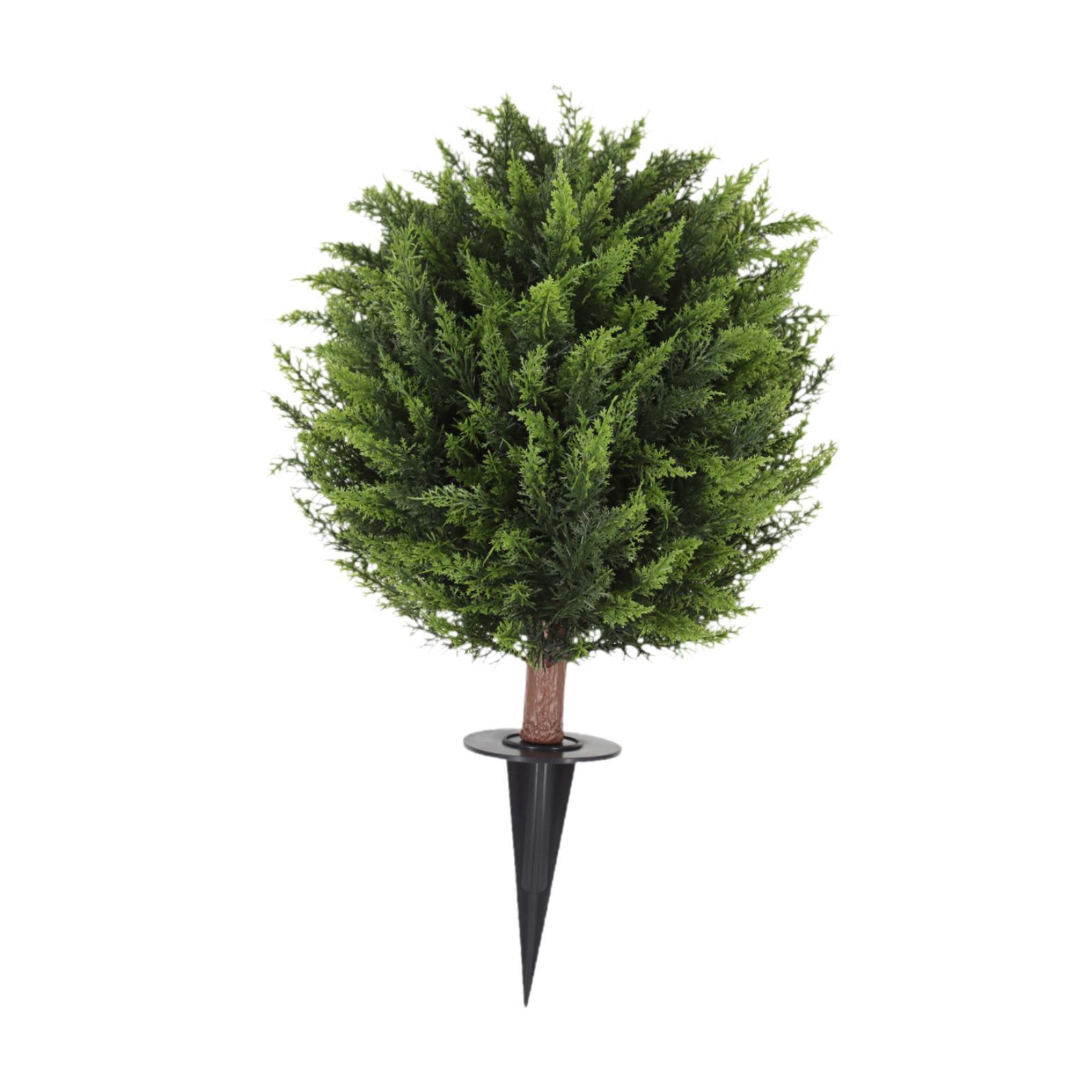 

Artificial Topiary Ball Trees with Ground Spike Decoration Greenery 23.6inch Height Fake Shrubs Outdoor Plants for Gazebo Yard