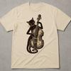 Rock Star Cat Shirt, Upright Bass Tee, Vintage Kitten Y2K Top, Grunge Punk Music Lover Gift For Him Her, Retro Concert Band Graphic