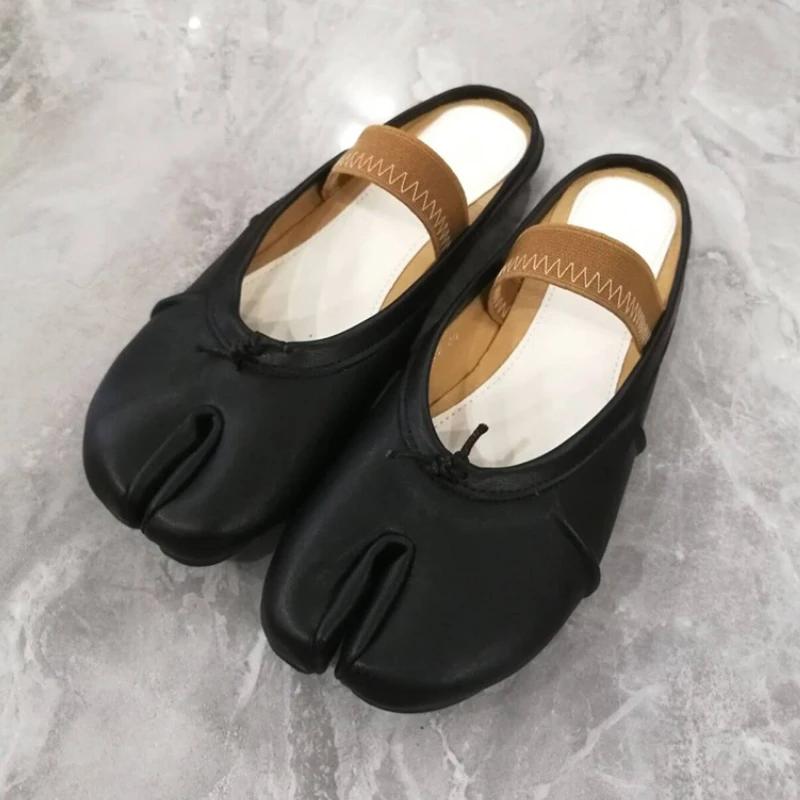 Módní Nový Design Boty Mules s Rozdělenou Špičkou Dámské Podzimní Módní Stříbrný Elastický Pásek Ležérní Lehké Pohodlné Mokasíny Elegantní Boty Mary Jane