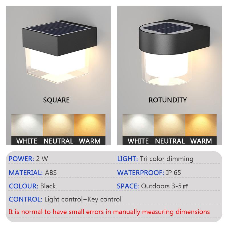 Outdoor Solar LED Wall Light IP65 Waterproof Exterior Wall Light Porch Courtyard Garden Balcony Outdoor Decorative Lighting