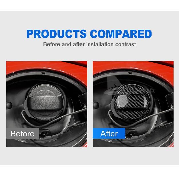 Real Hard Carbon Fiber Fuel Tank Cap Trim For Volkswagen Golf 7 MK7 GTI Golf 8 MK8 GTI Beetle Sicrocco Passat CC Tiguan Sticker