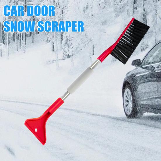 Snow Shovel Ice Scraper Car Windshield Lightweight Snow Scraper with Rubber Edges De-Icing Grooves