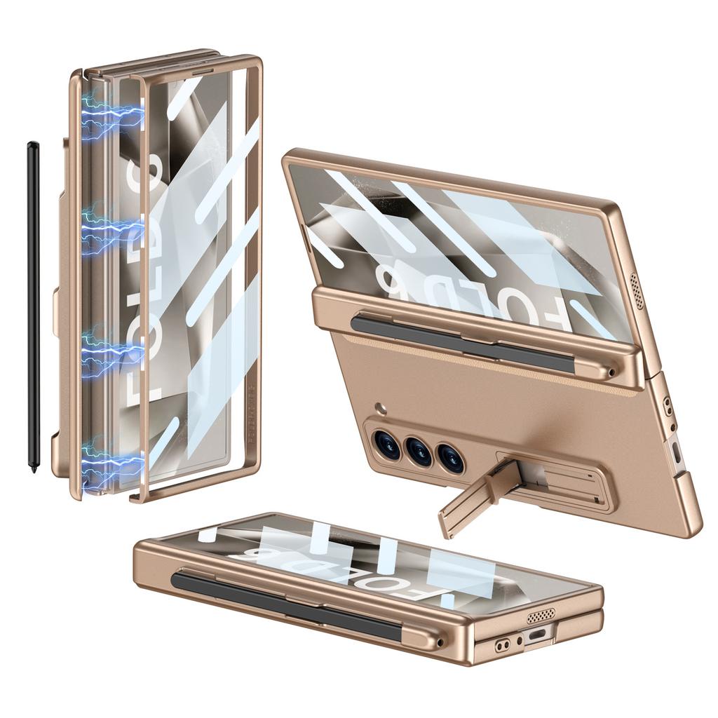 Samsung Z FOLD6 Pen Slot Phone Case FOLD6 Hinge Hard Shell Anti Peeping Glass Film Protective Case FOLD6