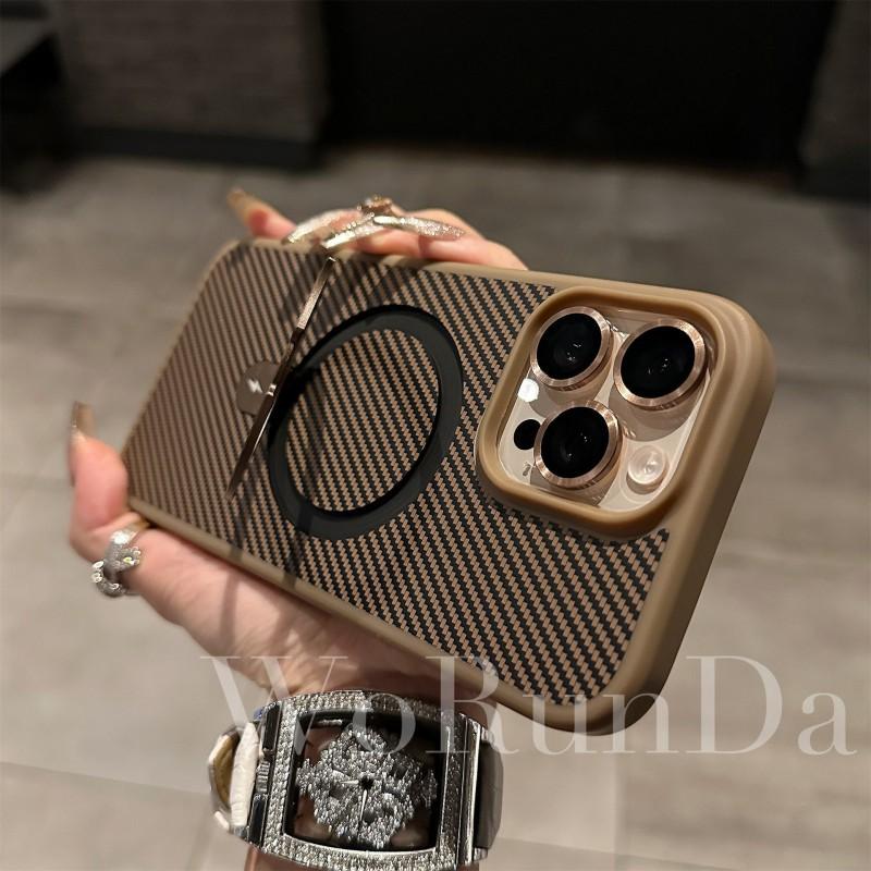 

Suitable IPhone 16 Carbon Fiber Metal Magnetic Bracket Phone Case Apple 15 Lens Film Anti Drop Protective Cover 14 iPhone 14 PROMAX