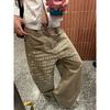 VibeStreet American Large Size Letter Print Jeans Women's Vintage Loose Lazy Style Floor-Length Pants Straight Leg Jeans