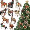 Christmas Horse Ornaments 2D Acrylic Vintage Horse Christmas Tree Hanging Decoration Western Theme Animal Ornaments for Xmas Tree Home Decor