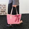 Chinese Style Red Canvas Large Capacity Tote Bag For Wedding And Daily Use