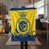 Koc flanelowy z nadrukiem Al Nassr FC, Wysokiej jakości, Wygodny na wszystkie pory roku, Wystrój domu, Ciepło i komfort