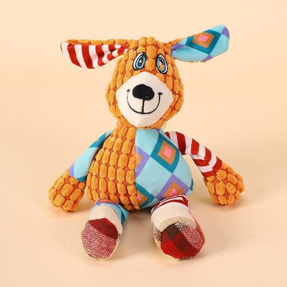 

Pet Plush Toy Dog Interactive Teeth Cleaning Toys Cute Animal Style Bite Resistant Squeaky Puppy Sound Chew Toy Pet Supplies