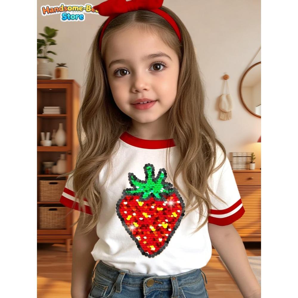 2026 Girl Clothes Summer Cartoon Fruit Print Children's Clothing Girl T-Shirt Short Sleeve Child T-Shirt Summer Clothes Girl Top