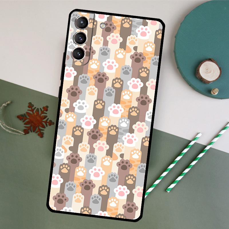 

Cute Funny Cats Paws Pattern Phone Case For Samsung Galaxy S26 S24 Ultra S20 S21 S22 S23 S25 Plus S10 S25 FE Back Cover Galaxy S24