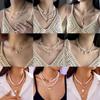 Multilayer Imitation Pearl Polymer Clay Beads Necklace for Women Bohemian Starfish Conch Shell Choker Chain Summer Jewelry Gift