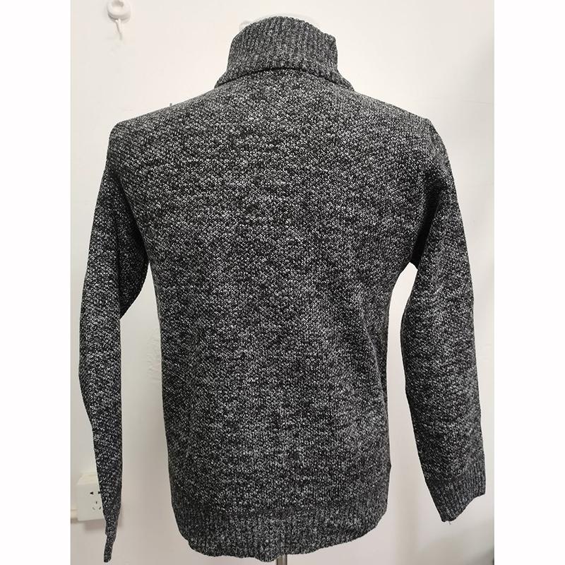 Herren Fleece Dickerer Pullover Halber Reißverschluss Rollkragen Warm Pullover Schlank Gestrickt Wollpullover Frühling