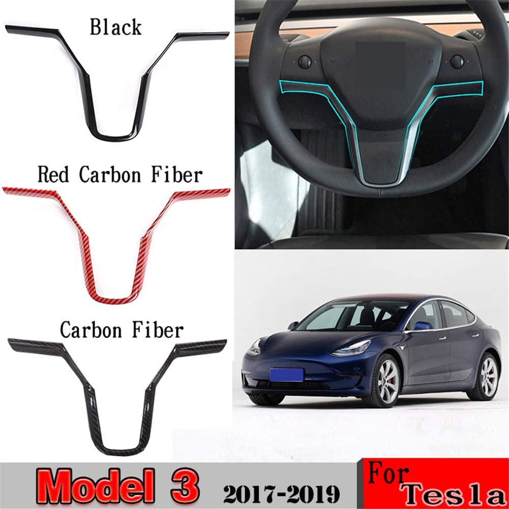 

Для Tesla Model 3 2017-2019 Украшение рулевого колеса Наклейка Крышка Отделка ABS Пластиковый салон автомобиля