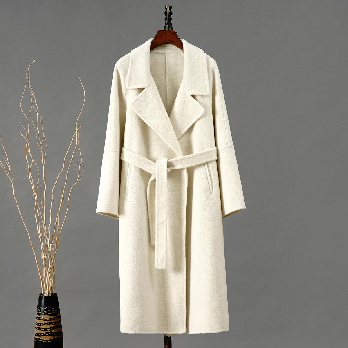 

Осенне-зимнее двухстороннее шерстяное пальто длинное корейское свободное повседневное шерстяное пальто M