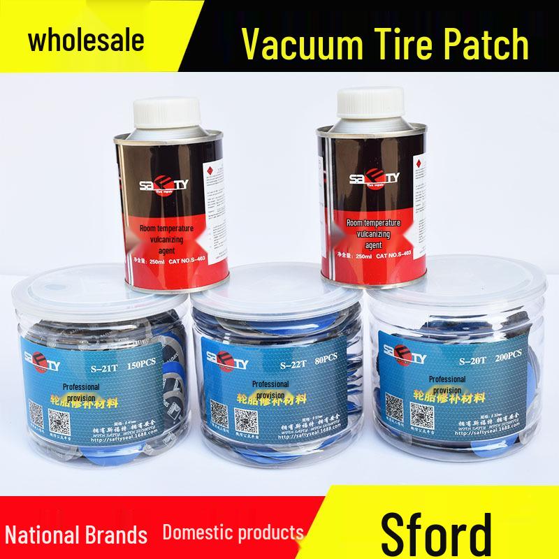 

Sfort Vacuum Tire Repair Kit: Mushroom Nail & Round Rubber Patches with Glue