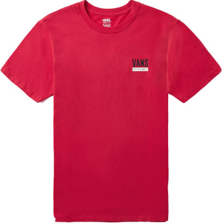 Vans Off The Wall Comfortable Breathable Simple Soft Short Sleeve Regular T-Shirt Women tops Red VN0A4BRFIZQ L