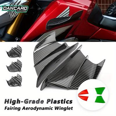 Coperture Aerodinamiche per Winglet Moto di Alta Qualità - Vestibilità Perfetta, Nero Fibra di Carbonio con Adesivo, Migliora lo Stile delle Moto Sportive da Strada