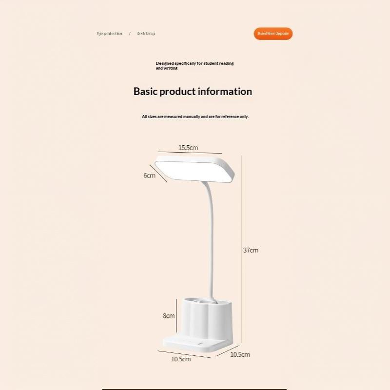 LED Desk Lamp USB Charging Portable Reading Night Light for Dorm Bedroom Bedside Student Study Lighting