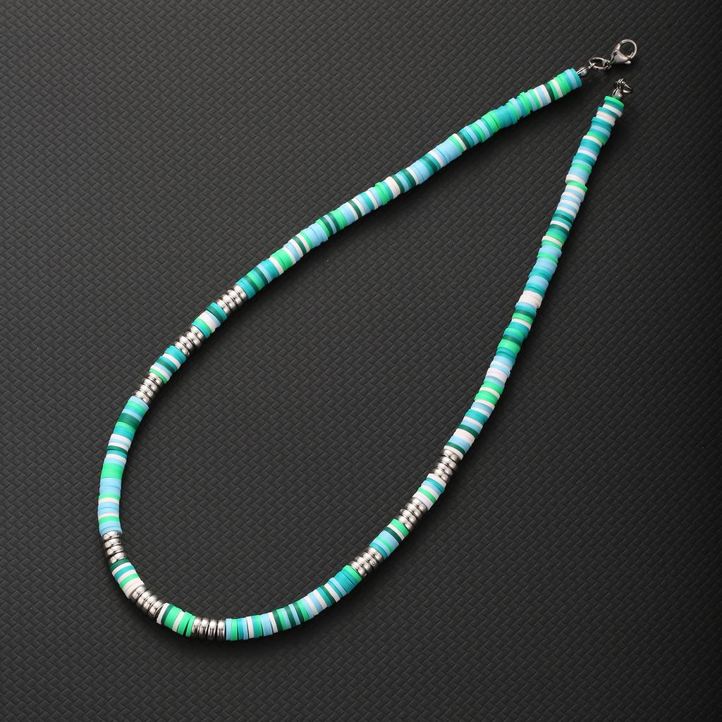 Collar Hombre Bohemia White Black Soft Polymer Beads Necklace Men Collier Homme Male Necklace for Men Women Collana Uomo