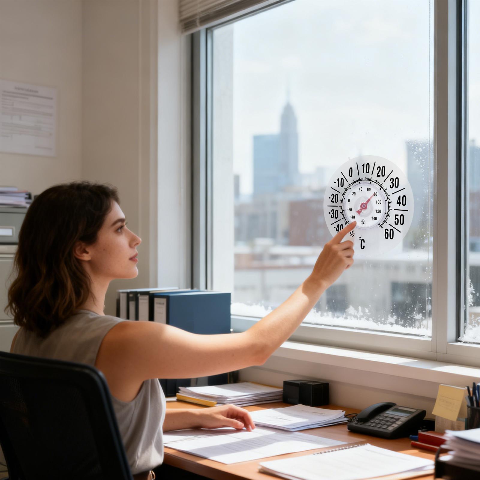 

Indoor Outdoor Temperature Gauge Analog Waterproof Suction Cup House Wall Clock Weather Temperature Meter For Home Dorm Inside China Mainland