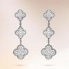 Four-leaf Clover Earrings Fashionable Three-flower Earrings Natural Mother-of-pearl Agate and Chalcedony Women's Earrings