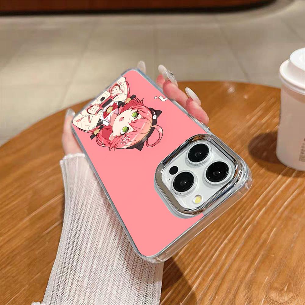 Pink S-Sakura M-Miko Phone Case For Iphone 17 16 15 14 13 12 11 Pro Max Xr Air Plus Silicone Cover Silver Hard Shell Cover