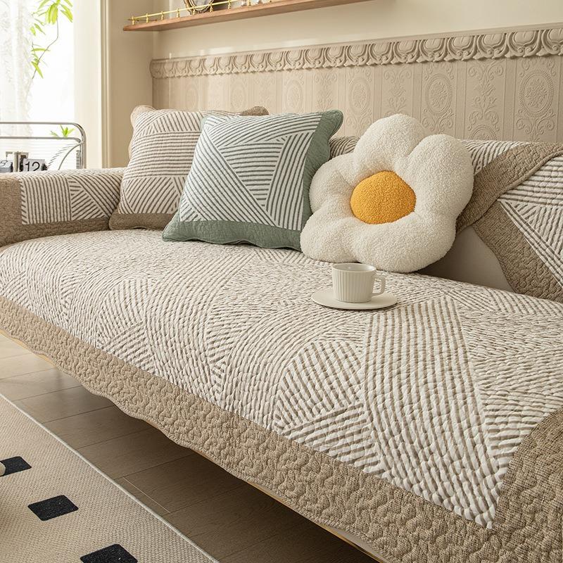 Sofa Cover Cotton For All Seasons Home Sofa Cushion Printed Anti Slip Seat Cover Modern Sofa Cover Cloth Backrest Armrest Pad