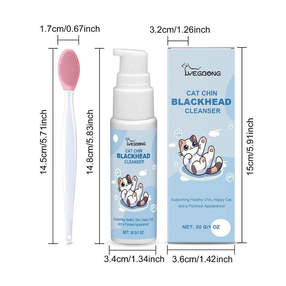 30g Kedi Çene Temizleyici Fırçalı Zararsız Formül Siyah Nokta Temizleme Losyonu Köpek Kedi Bakımı Derinlemesine Temizleme