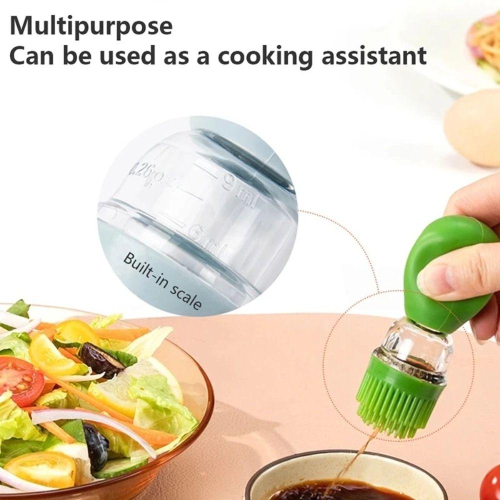 Silicone Brush Barbecue Spray Bottle Glass Seasoning Bottle Oil Brush Dispenser  Seasoning