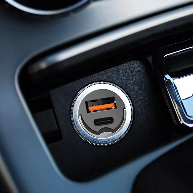

Fast Charging Car Charger Car Charger Adapter Multifunctional USB Small Concealed Pull Ring Charger Two Port Fast Charging CHINA