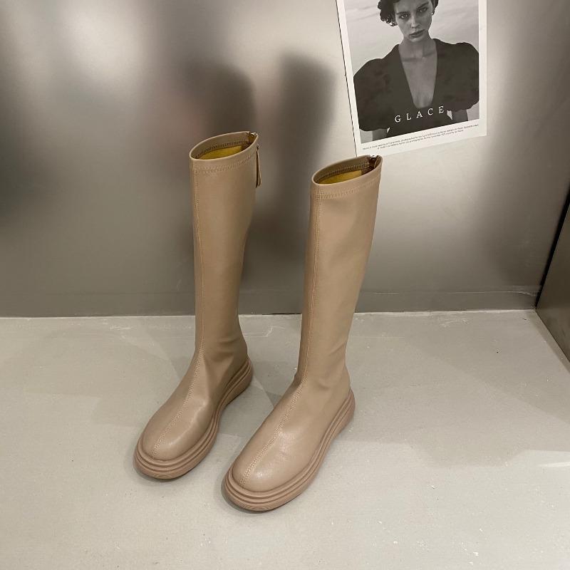 New Style Popular Fashionable Women's Rubber Boot Round Toe Shoes Sexy Thigh High Heels High Sexy Footwear Zipper Platform Boots