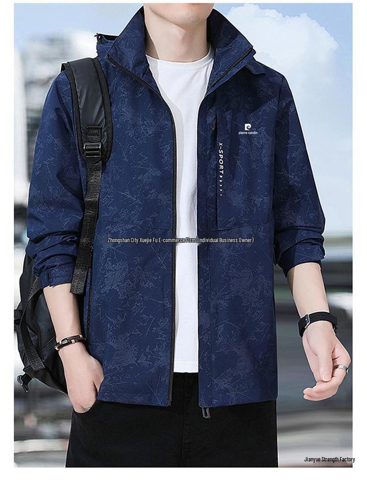 Pierre Cardin Men's Waterproof Windbreaker: Loose-Fit Casual Jacket for Spring & Autumn