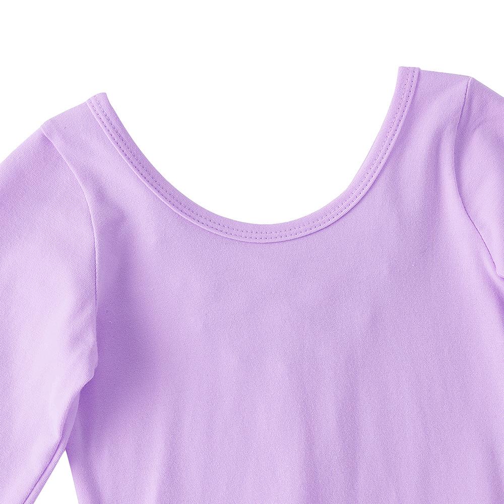 Mädchen Langarm Pailletten Ballett-Trikot mit Kreuzrücken und Rock