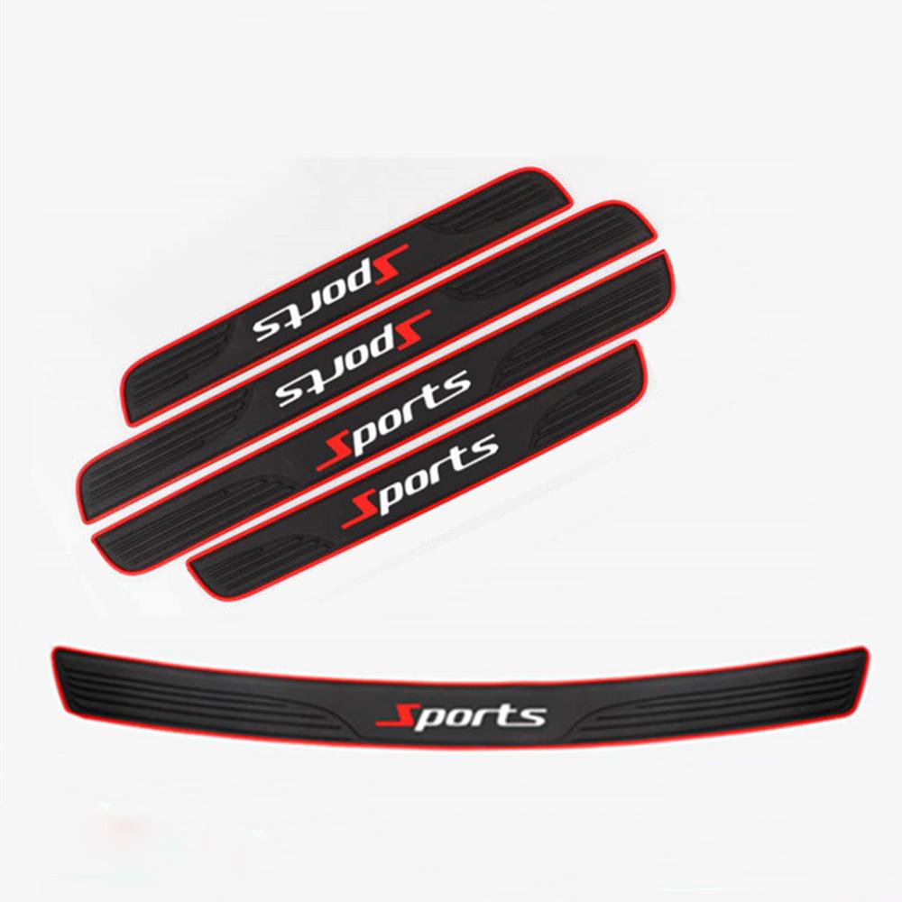 Door Scuff Sill Cover With Bumper Scratch Protector Bar - 4Pcs