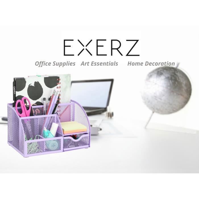 Exerz Desk Organizer/stationery Organizer/pen Holder/desk Tidy/multifunction Organizer (light Purple)