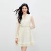 Elegant Ruffle Neck A-line Short Dress