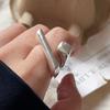Bagues en Argent Sterling 925 Pour Femmes Bijoux Fins Géométriques Bague Géométrique Dorée Ajustable au Doigt Pour Fête Cadeau d'Anniversaire