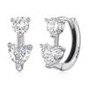 WOSTU 925 Sterling Silver Heart Round AAA Zircon Wedding Stud Earrings Love Shape Drop Earrings Hypoallergenic Valentine’s Day