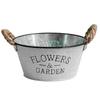 1pc Durable Iron Bucket Galvanized Flower Pots Vintage Style Garden Planters Home Pot Plant Iron Pail Utility Gardening