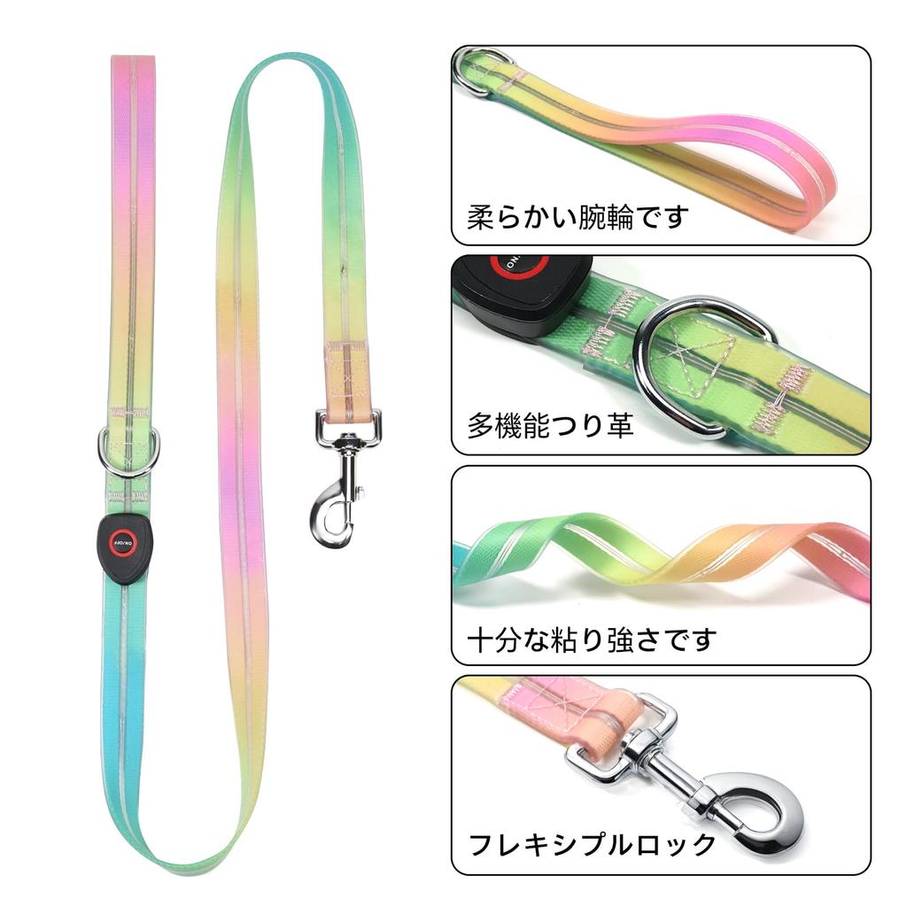 XINIDEA Luminous Lead Dog Walking Light LED Lead Rechargeable Long Lasting High Visibility Strong and Durable Stylish and Practical 500m Visibility