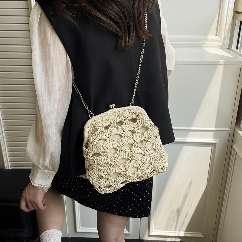 Summer bags women's ins niche 2025 new trendy fashion messenger bags women's bags summer versatile straw shell bags